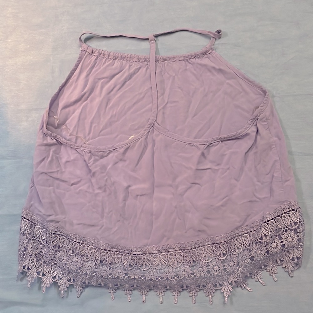 Cropped Racer Back Lavender Tank - Picture 2 of 4